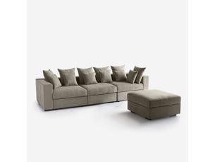 Canapé droit fixe AHD AMAZING HOME DESIGN  5 places Tissu taupe