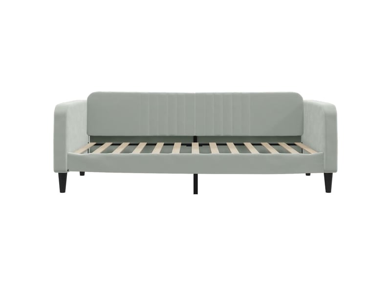  Lit simple- lit adulte -  lit de repos sans matelas gris clair 100x200 cm velours  - Conforama B