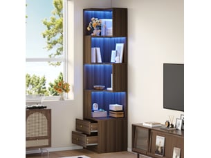 Bibliotheque coloris marron 4 étagère(s) <strong>MODENUIT </strong> <strong></strong> - 45 cm x 180 cm