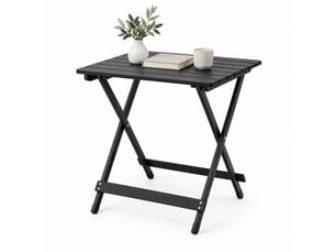 Table de balcon pliante 47 x 50,5 x 59,5 cm noire en aluminium, pour terrasse, jardin et camping