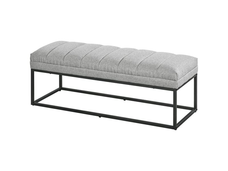  Banc de style industriel, banc de lit, pieds en métal, rose et noir  - Conforama B