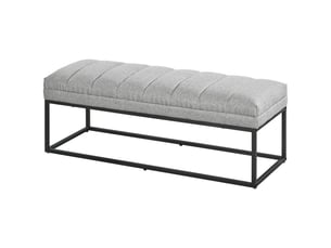 Banc de style industriel, banc de lit, pieds en métal, rose et noir
