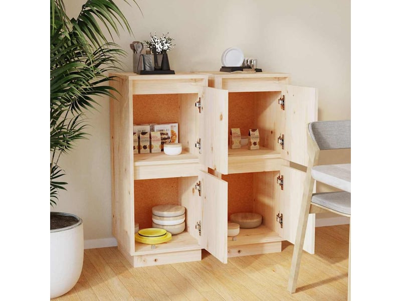 Buffets 2 pcs - bahut - meuble de rangement 31,5x34x75 cm bois massif de pin  - Conforama C