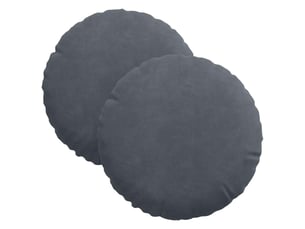 Lot de 2 coussins de siège, coussins décoratifs velours gris foncé ø30 x 13 cm cf59896