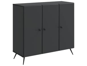 Buffet - bahut - meuble de rangement noir 89 x 34,5 x 80 cm bois d'ingénierie