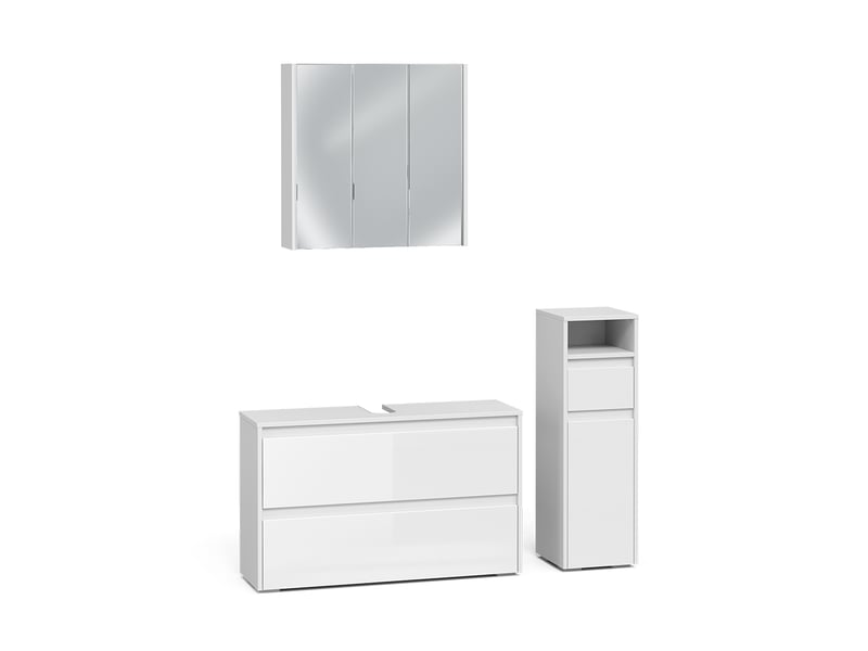  Vicco meubles bain, blanc haute brillanceblanc, 3 pièces  - Conforama A