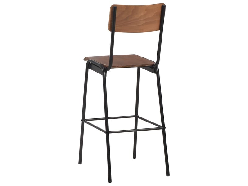  Lot de 2 tabouret de bar, chaise de bar marron contreplaqué solide et acier  - Conforama E