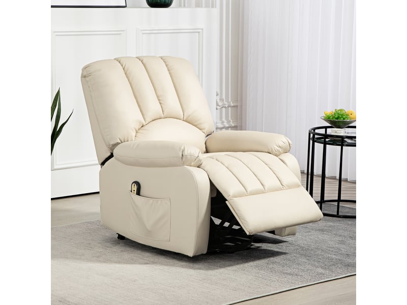  Fauteuil de relaxation, fauteuil relax inclinable électrique releveur, 86x92x102cm, beige  - Conforama D