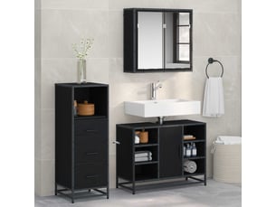 Ensemble de mobilier de salle de bain 3 pc chêne noir cf64361