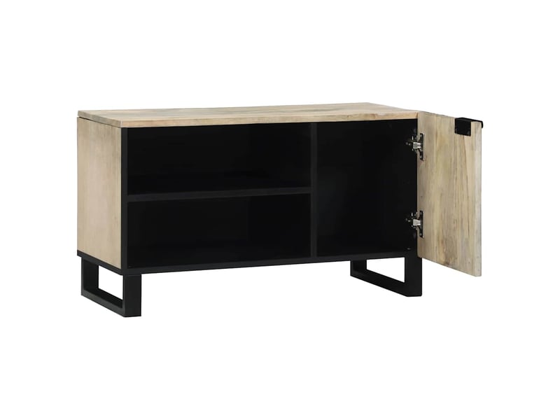  Meuble tv moderne, banc tv 80x33x46 cm blanc bois d'ingénierie shl90386  - Conforama A