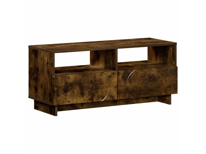 Meuble tv moderne, banc tv 90x34,5x40 cm chêne fumé bois d'ingénierie shl97563  - Conforama A