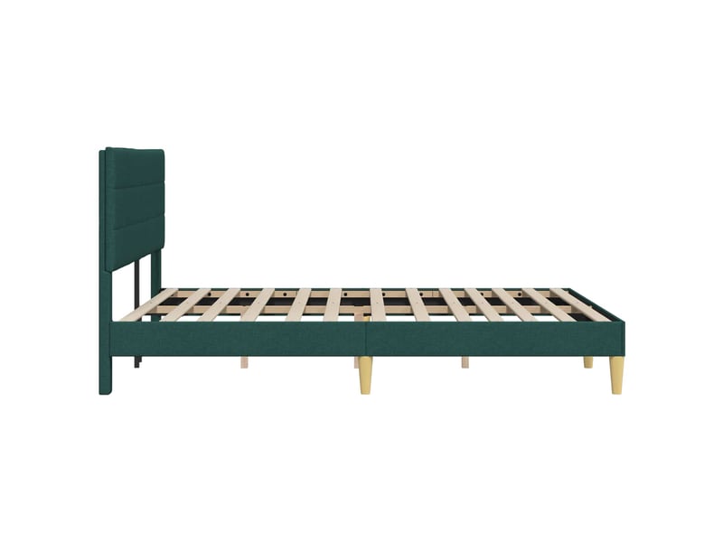  Lit double- lit adulte -  cadre de lit avec tête de lit vert foncé 120 x 190 cm tissu  - Conforama D