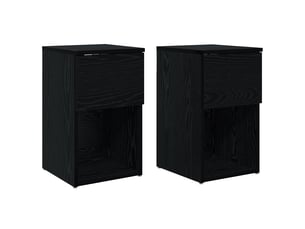 Table de chevet - table de lit 2 pièces chêne noir 29 x 31,5 x 49 cm