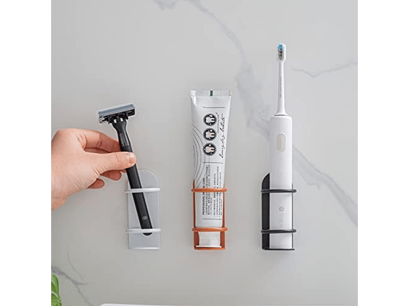  Porte-brosse à dents mural pour salle de bain, sans perçage, lot de 2 (noir)  - Conforama D