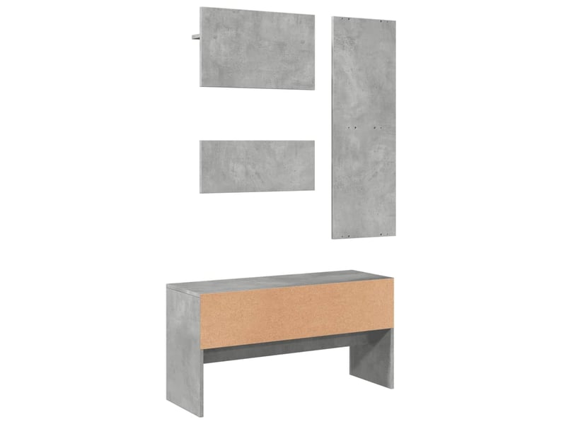  Ensemble de meubles de couloir 4 pcs gris béton bois ingénierie  - Conforama D