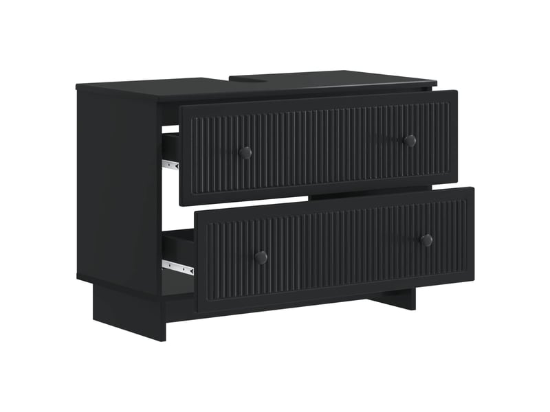 Meuble sous lavabo de salle de bain ede noir 82 x 41 x 59 cm cf64880 - Conforama C
