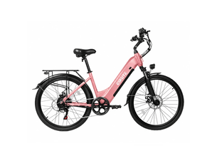 Vélo électrique de ville eskute c202, step-through 26, 48v 17.5ah, 7 vitesses, rose