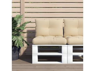 Lot de 2 coussins de palette, coussins de canapé beige tissu cf59488