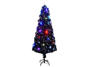 Arbre de noël, décoration de noël pré-éclairé avec support et led 240 cm fibre optique cf61748