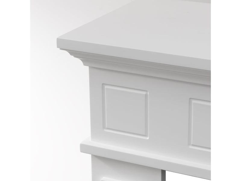  Jefferson - cadre de cheminée 89,5 x 90,5 x 28 cm, revêtement décoratif en mdf blanc  - Conforama D