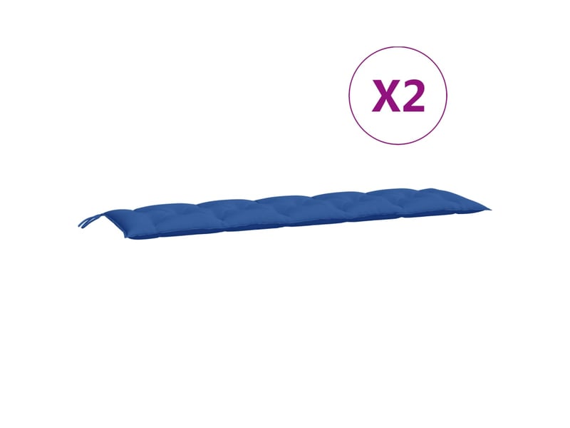  Lot de 2 coussins de banc jardin, coussins d'assise bleu 180x50x7 cm tissu oxford cf58720  - Conforama E