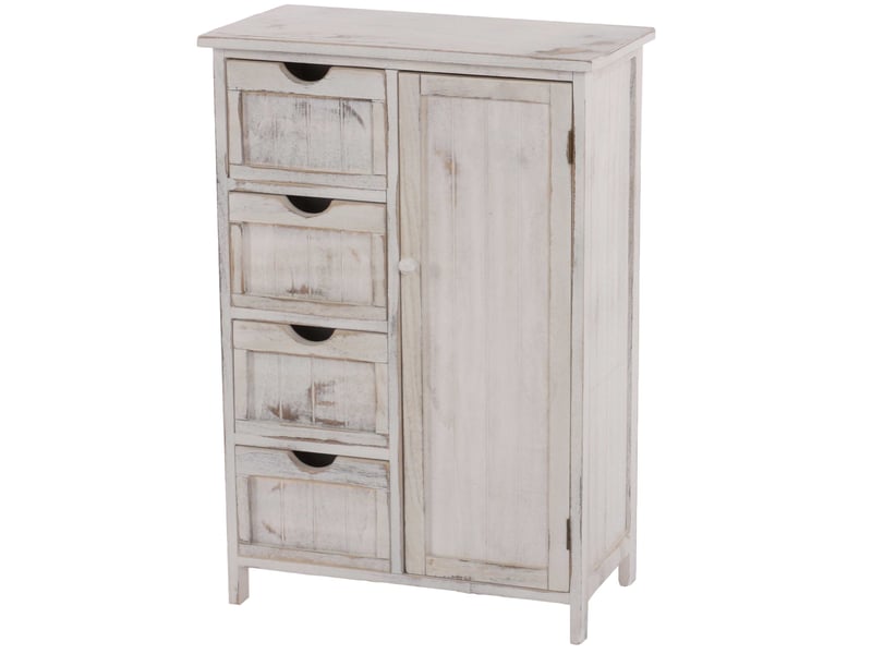 Commode, armoire, 82x55x30cm, shabby chic, vintage - blanc  - Conforama A