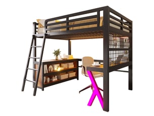 Lit mezzanine 140x200 cm <strong></strong>  <strong></strong> coloris noir