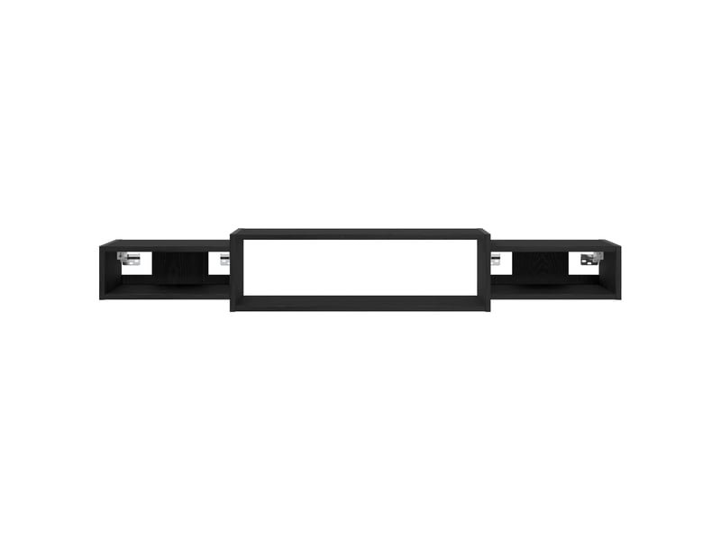  Meuble tv - banc tv - meuble de rangement mural montage mural chêne noir 140 x 28 x 21 cm  - Conforama E