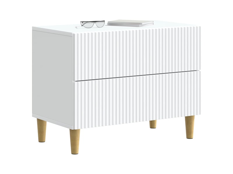  Table de chevet - cabinet de chevet - table de nuit blanc 62 x 34,5 x 48 cm bois d'ingénierie  - Conforama B