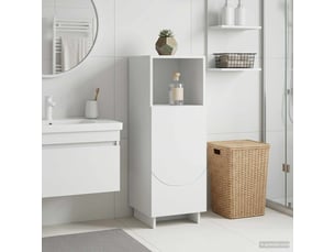Armoire de salle de bain, meuble de rangement blanc 36.5x38x95 cm