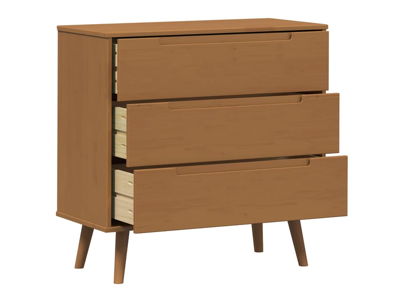  Commode chambre adulte, armoire à tiroirs molde caramel 80x40x80 cm bois de pin massif  - Conforama D