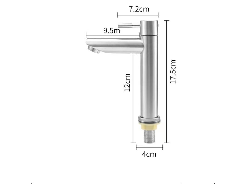  Robinet d'eau froide en acier inoxydable pour invités, wc, salle de bain, cuisine  - Conforama B