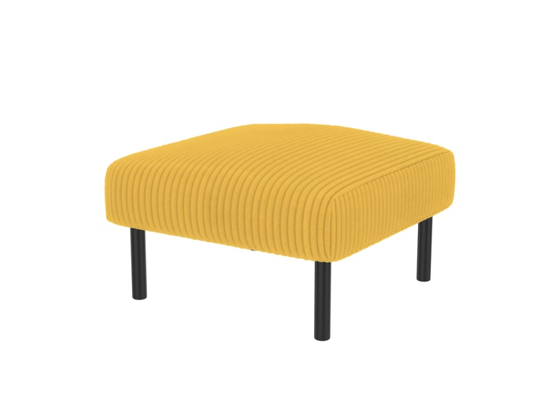  Pouf 56x51x39 cm pieds en métal jaune  - Conforama A