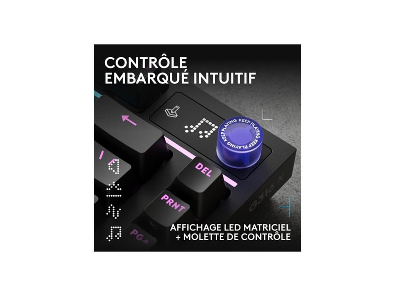  Clavier gaming 75% filaire usb azerty 8 khz rgb lightsync pbt noir g316 x 75 LOG5099206139145 - Conforama E