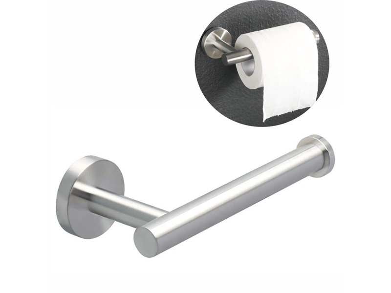  Porte-rouleau de papier toilette - porte-rouleau de papier toilette en acier inoxydable - argenté - fixation par perçage - 16 x 5 x 8 cm  - Conforama A