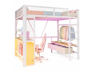 Lit avec rangement 140x200 cm MEUBLIV   coloris blanc