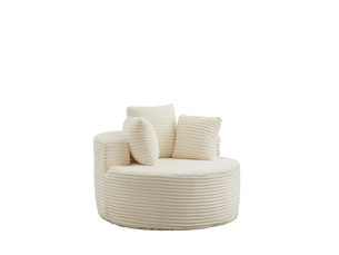 Fauteuil fixe HAVRYA  Velours côtelé beige vendu A l'unité