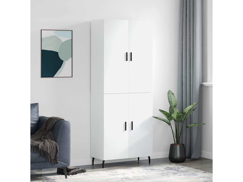  Buffet haut - bahut - meuble de rangement blanc 69,5x34x180 cm bois d'ingénierie  - Conforama B