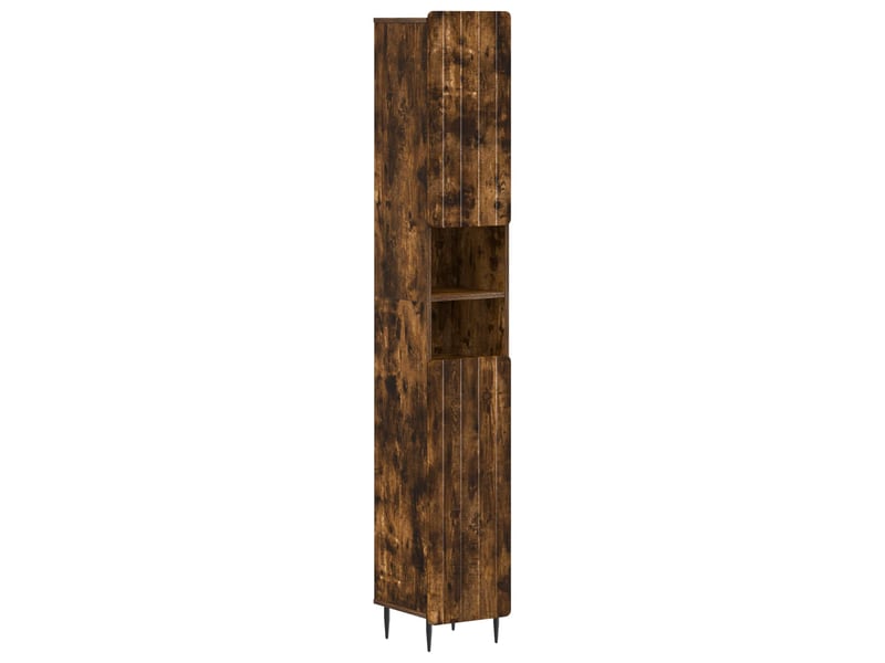 Ensemble de meuble de salle de bain 3 pièces zwolle chêne fumé cf63542 - Conforama C