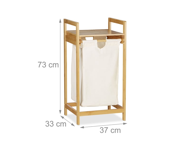  Panier à linge en bambou naturel 30 l avec sac amovible design décoratif salle de bain chambre 13_0007556  - Conforama B