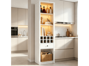 Vitrine coloris blanc 12 étagère(s) <strong>MEULVA</strong> <strong></strong> - 55 cmx200 cm