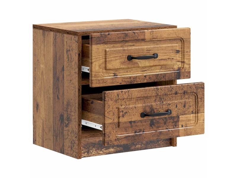  Table de chevet - cabinet de chevet - table de nuit 2 pièces bois ancien 43 x 34,5 x 44,5 cm  - Conforama E