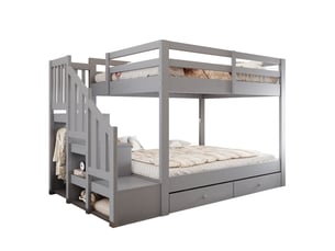 Lit superposé 140x200 cm <strong></strong> <strong>CozyNest</strong> coloris gris