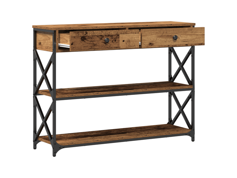  Table console - table d'appoint - table d' entrée avec tiroir bois ancien 100 x 28 x 75 cm  - Conforama E