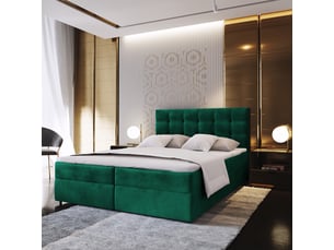 Lit avec rangement 140x200 cm <strong>MASSENO</strong>  <strong></strong> coloris vert