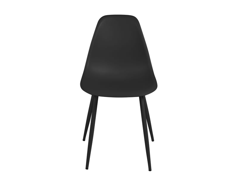  Lot de 4 chaises de cuisine nova noires avec assise en plastique et pieds métal 657-NOVA - Conforama C