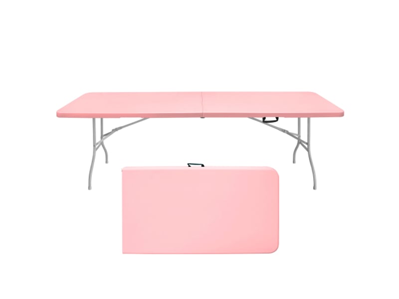  Table pliante - portable - 243,9 cm - robuste - rose - 135kg  - Conforama A