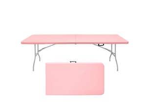 Table pliante - portable - 243,9 cm - robuste - rose - 135kg