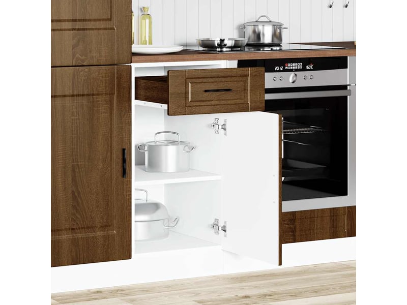 Meuble de rangement, armoire de cuisine porto chêne marron bois d'ingénierie shl6368 - Conforama C