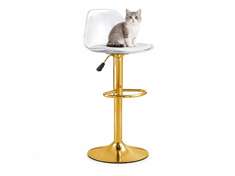  Lot de 2 tabourets de bar réglables,40,5x40,5x82-104 cm,métal,doré transparent  - Conforama A
